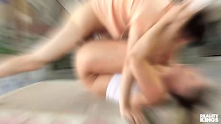 Reality kings - Armani Black & her daughter-in-law Violet Gems share the handyman's boner on their vacation