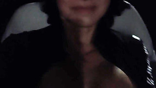 Showing Her Tits in the Car