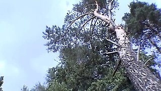 Nancy Reegan sucks big cock in the woods - outdoor POV facial & squirting