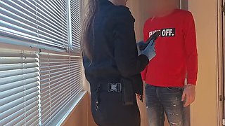 Rough Airport Security Officer Gets Hardcore Fucking and Blowjob from Big Cock