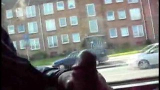 All perverted dude keeps jerking his dick right in the public bus