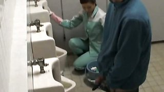 Asian doll is cleaning the wrong public