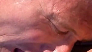 Sexy blonde skinny teen Lea gets ass fucked by guys on the beach