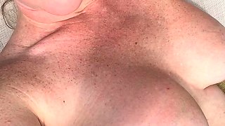 Blonde With Natural Big Boobs Loves Putting A Toy In Her