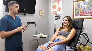 Long dress, behind the scenes, dental gag