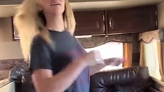 Perfect blonde babe in solo masturbation