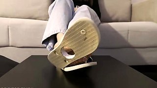 Goddess Elisa Footrest Inside Flip Flops