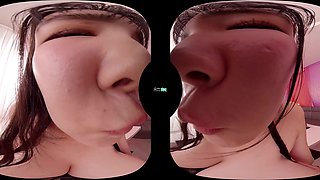 Japanese Blonde Teen's Striptease Ignites Wild VR Passion