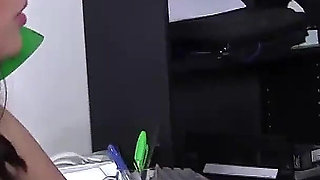 My Very Horny Shaved Pussy Young Secretary Loves Big Dick!!