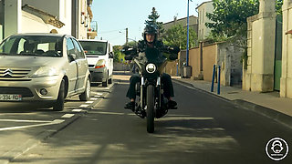 Samantha Calls the Biker