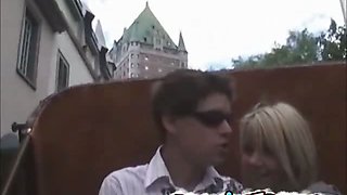 French gf flashing her tits and pussy riding on a kalesa