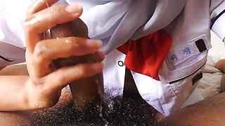 Hijab College Girl Massage Boyfriend Dick and Fuck