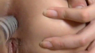 Love Retro Star Gets Fingers, Dildo in Ass, Upside Down Anal, Standing Anal, Nice Gapes, Cum in Ass.