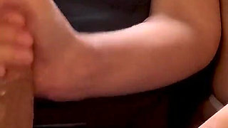 Hot Wife Gives an Explosive Handjob - Cum Drenched Shirt