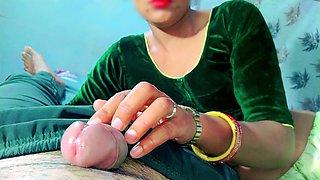 Sensual blowjob by Indian newlywed wife, satisfying her cravings with a slightly rough throating session