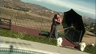 Black and white pussy licking pussy fucking kissing in the garden