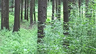 Blonde Babe Fingers Herself Deep in Forest