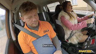 Blonde Driving Passion with Michael Fly in Happy Heat