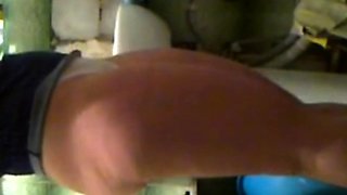 stepmom's muscular ass in a thong (voyeur)