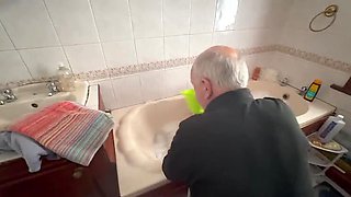 British BBW Domina Satana Foot Worship Bath - Part 1: Hairy Pussy & Big Natural Tits