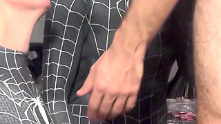 2 Roomates Wanted Get Destroyed All Their Holes with Big Dick. Cosplay Spider Girls Threesome, Anal Creampie. Rough Sex Cum