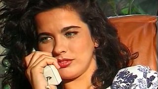 Alluring beauty with perfect shapes masturbates and moans with joy