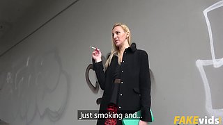 Afina Kisser In Stairwell Orgasms for Russian Blonde