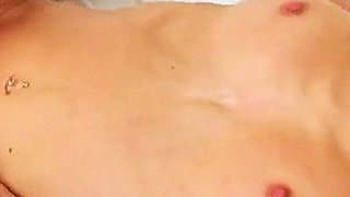 Step brother with big penis fucks horny skinny teen during massage