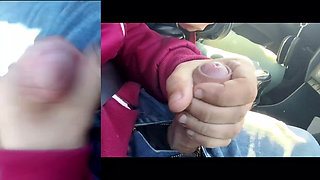 Public handjob almost caught, he likes to film me and watch me cum!