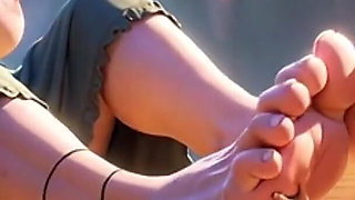 Giantess 90 Year Old Granny Gets Her Massive Feet Licked by Slave
