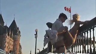 French gf Incredible public fucking on the bridge