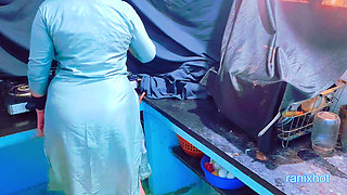 Neighbor Aunty Hot Kitchen Sex
