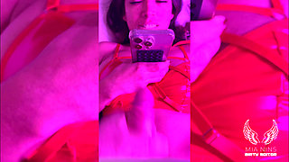 Red Latex Ignore Cum Cleanup with Latina Mianins