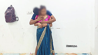 Hot Indian Desi Girl in Saree and Stockings Pussy Licking Then Hardcore Fuck in Missionary and Doggystyle.