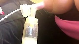 Gorgeous Big Tit Lactating Girl Pumps on Cam