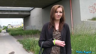 Dumping my explosion on her sweet tender Tight Pussy - public agent