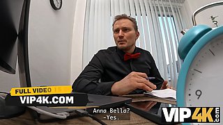Vip4k. beautiful 18-year-old dark haired gets fucked hard in the office to secure a loan