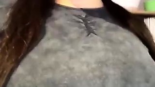 The beauty is having fun masturbating at work