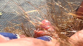 Amateur Hairy Girl Mastubates in Closeup with Huge Clit
