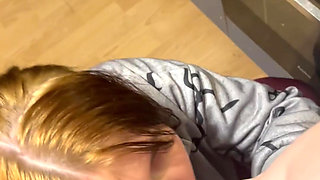 18 Year Old Gives BJ in Kitchen