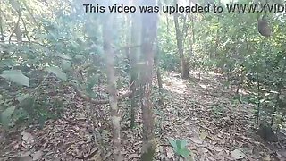 Thai female brags about needing to urinate in the forest, but then gets nasty and jerks. (Thai audio)