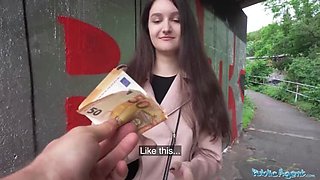 Public Agent & College Brunette: Real Teen Art Student, 19, Shyly Sucks & Studies Big Dick Outdoor for Cash