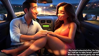 MILF seduces old family friend with secret sex in car