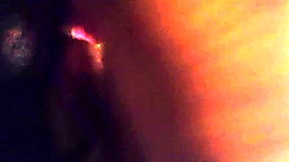 Horny amateur ebony lady playing with her huge clit in POV