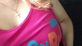 Risky Masturbation and Cum in the Car