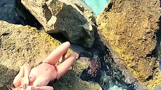 Sex on a Public Beach in Greece with Cum in Mouth! Amateur