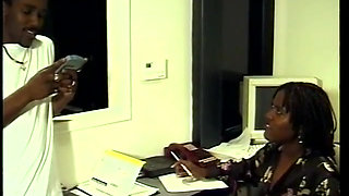 Black couple takes a break for hardcore fucking in the office