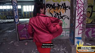 Bigtitted MILF squirts during public hookup sex