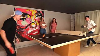 My Friend Watches Me Fuck His Girlfriend After Losing Bet - Sara Blonde & Ambar Prada Threesome