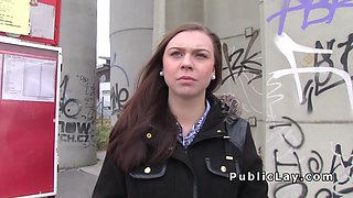After flashing tits babe fucking outdoor